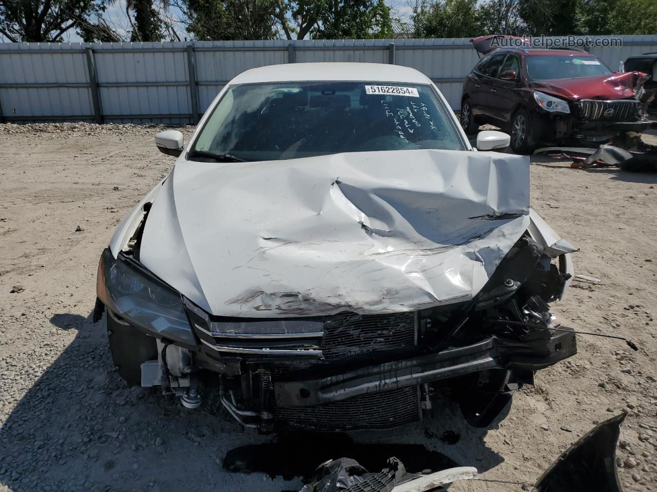 2012 Volkswagen Passat Se White vin: 1VWBH7A38CC108594