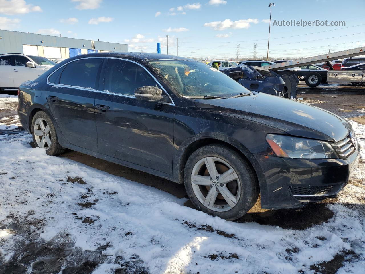 2013 Volkswagen Passat Se Black vin: 1VWBH7A38DC014958