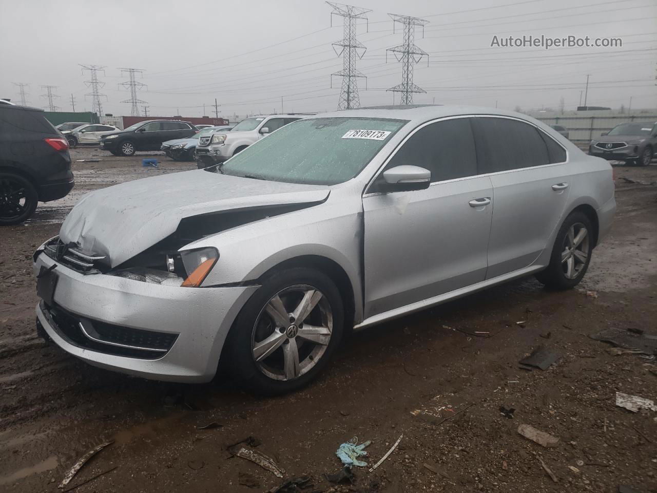 2013 Volkswagen Passat Se Silver vin: 1VWBH7A38DC015334