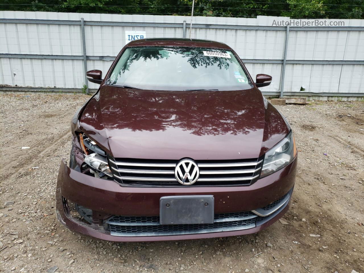 2013 Volkswagen Passat Se Бордовый vin: 1VWBH7A38DC090423