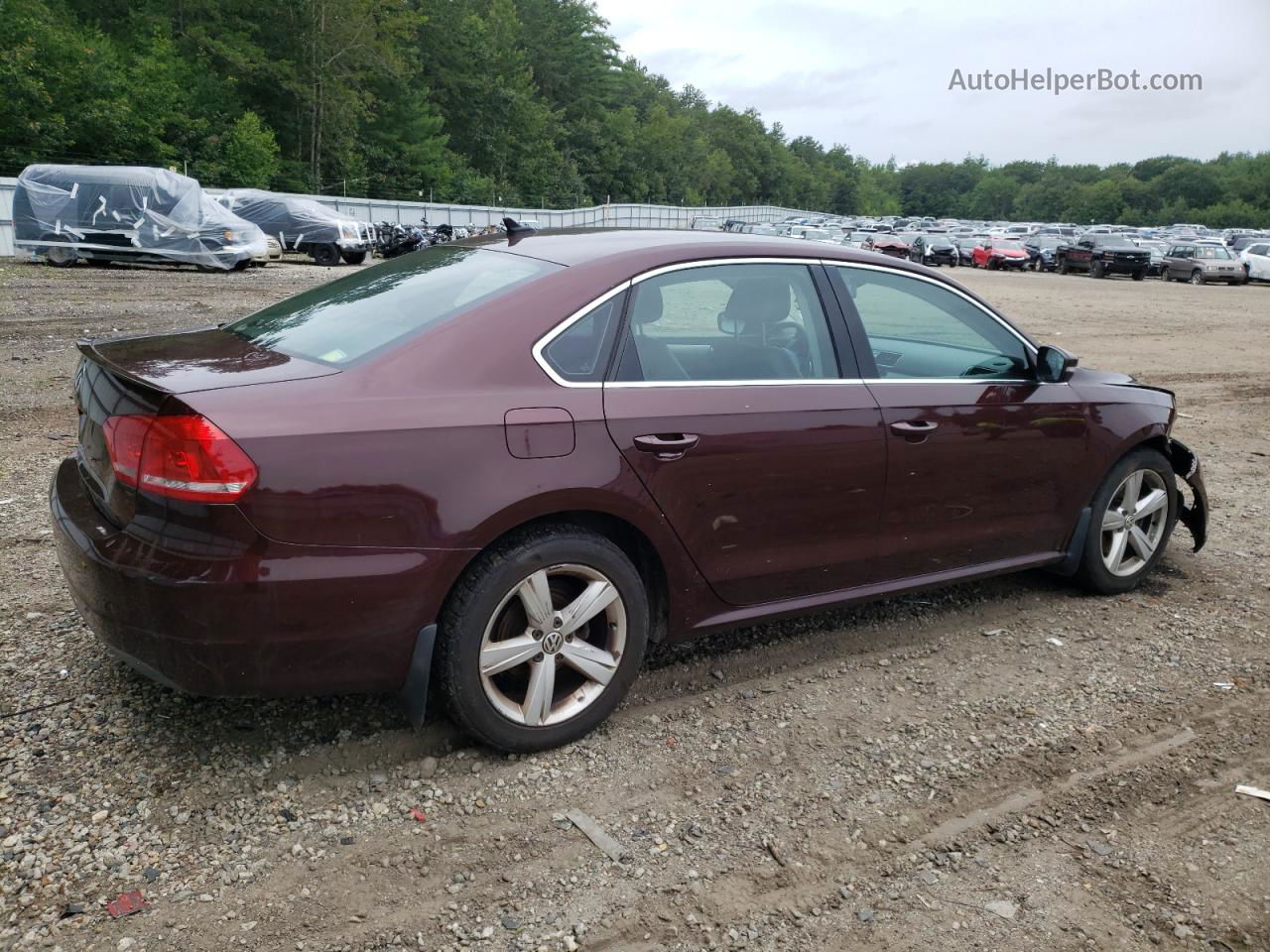 2013 Volkswagen Passat Se Burgundy vin: 1VWBH7A38DC090423