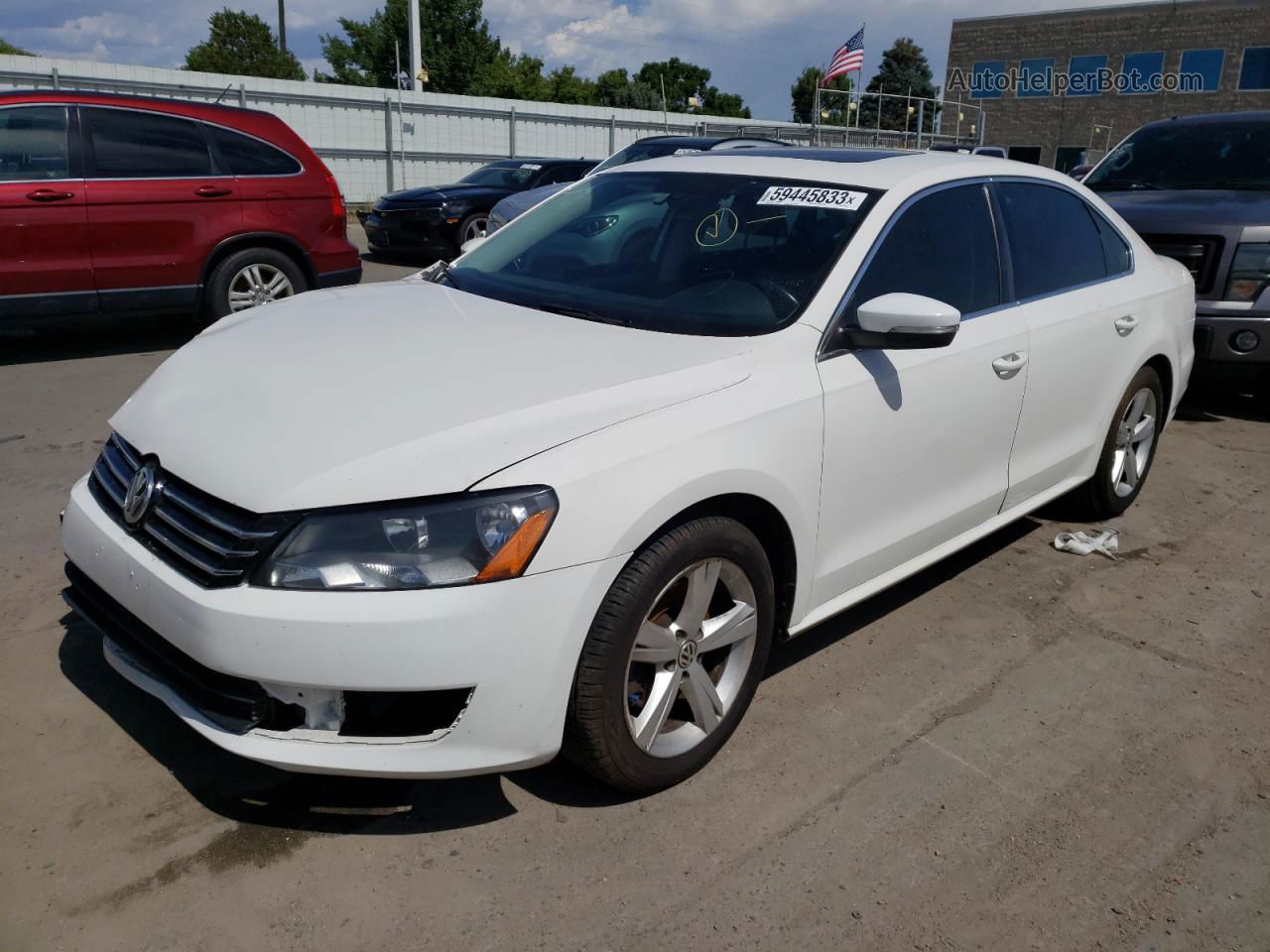 2013 Volkswagen Passat Se White vin: 1VWBH7A38DC131150