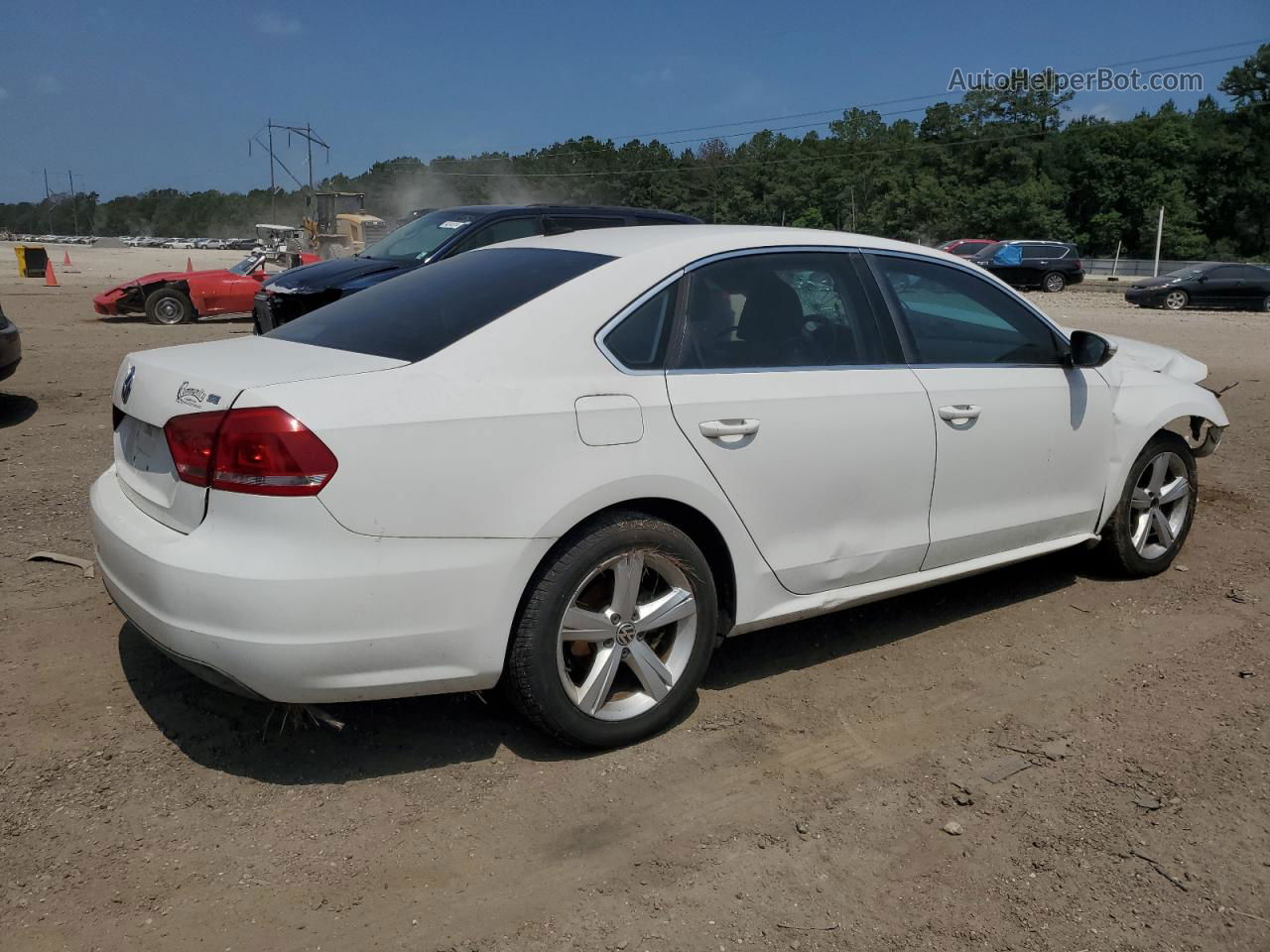 2012 Volkswagen Passat Se White vin: 1VWBH7A39CC064041