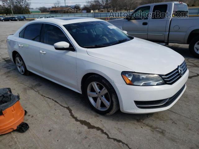 2013 Volkswagen Passat Se White vin: 1VWBH7A39DC090320