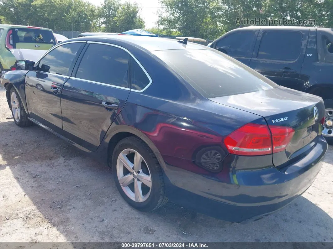 2013 Volkswagen Passat 2.5l Se Blue vin: 1VWBH7A39DC142142