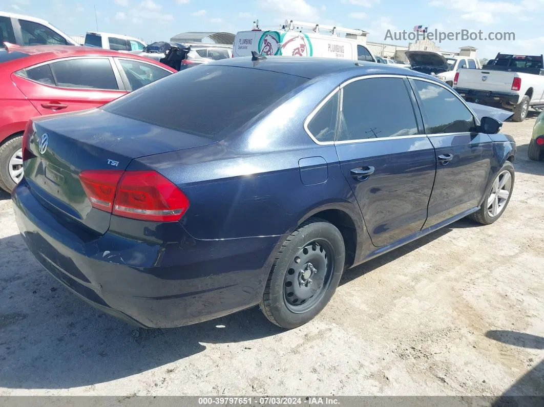 2013 Volkswagen Passat 2.5l Se Blue vin: 1VWBH7A39DC142142