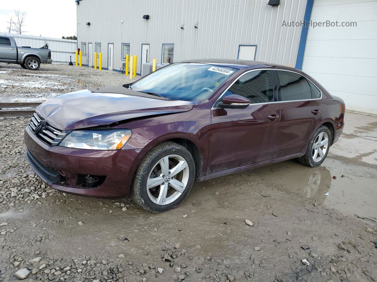 2012 Volkswagen Passat Se Maroon vin: 1VWBH7A3XCC067322