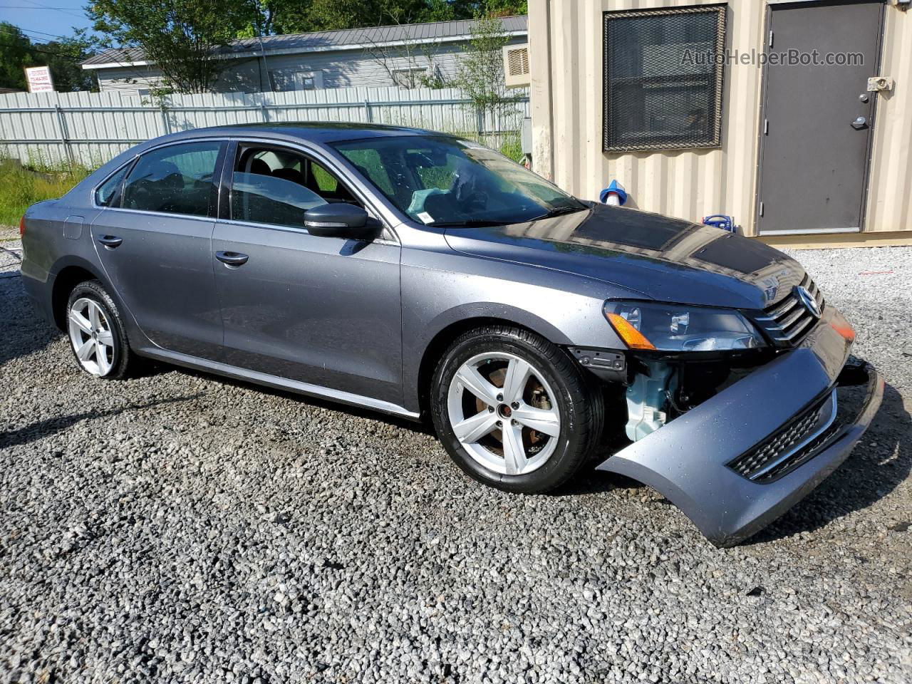 2013 Volkswagen Passat Se Gray vin: 1VWBH7A3XDC012001