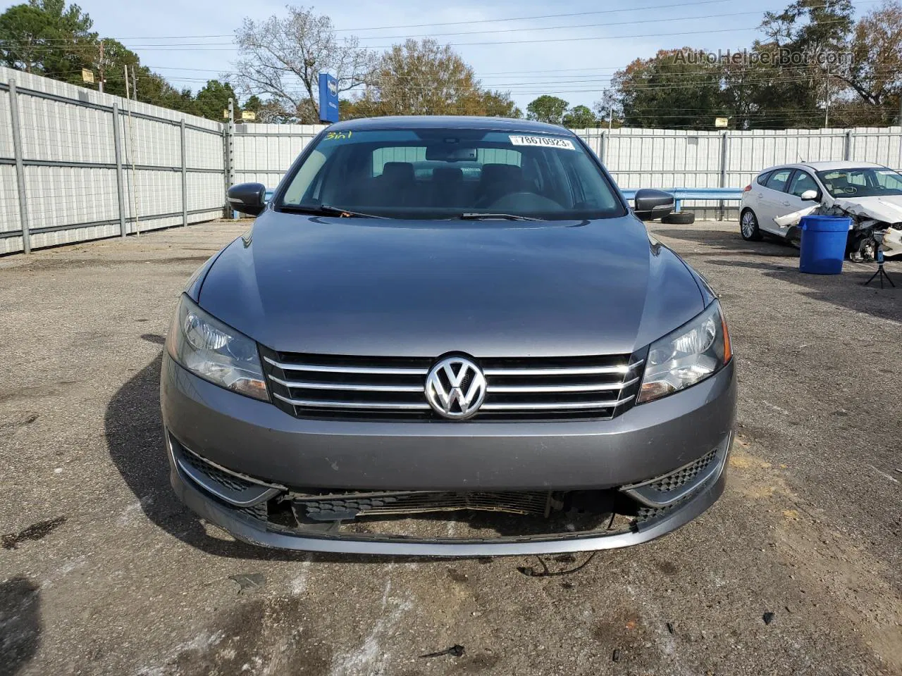 2013 Volkswagen Passat Se Gray vin: 1VWBH7A3XDC030255