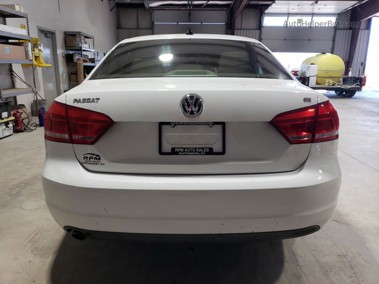 2013 Volkswagen Passat Se White vin: 1VWBH7A3XDC083912