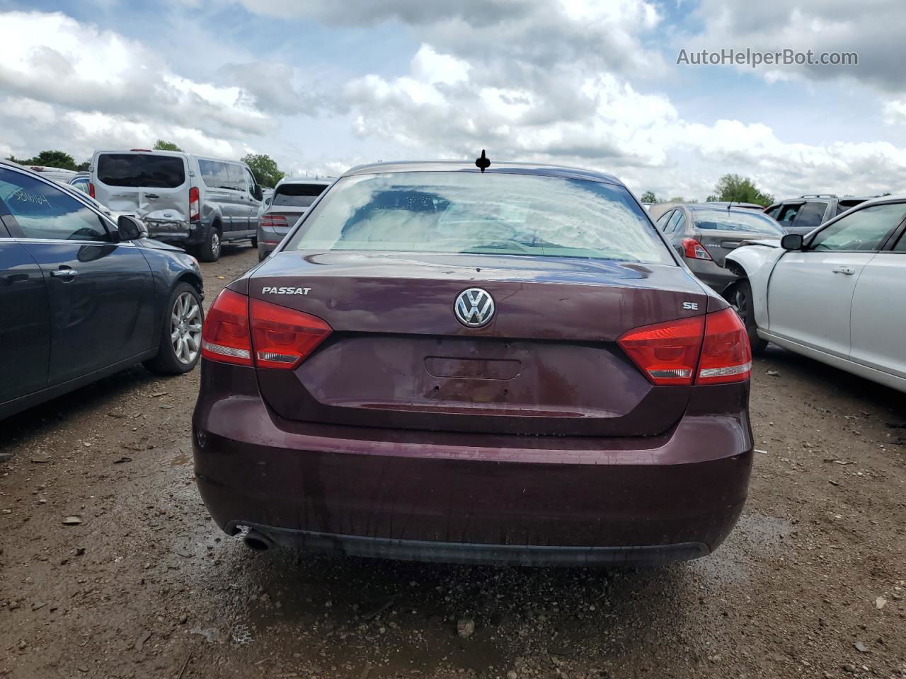 2013 Volkswagen Passat Se Maroon vin: 1VWBH7A3XDC136057