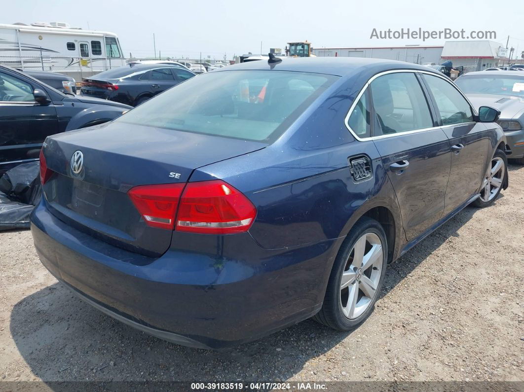 2013 Volkswagen Passat Se W/sunroof Синий vin: 1VWBH7A3XDC142103