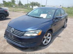 2013 Volkswagen Passat Se W/sunroof Blue vin: 1VWBH7A3XDC142103