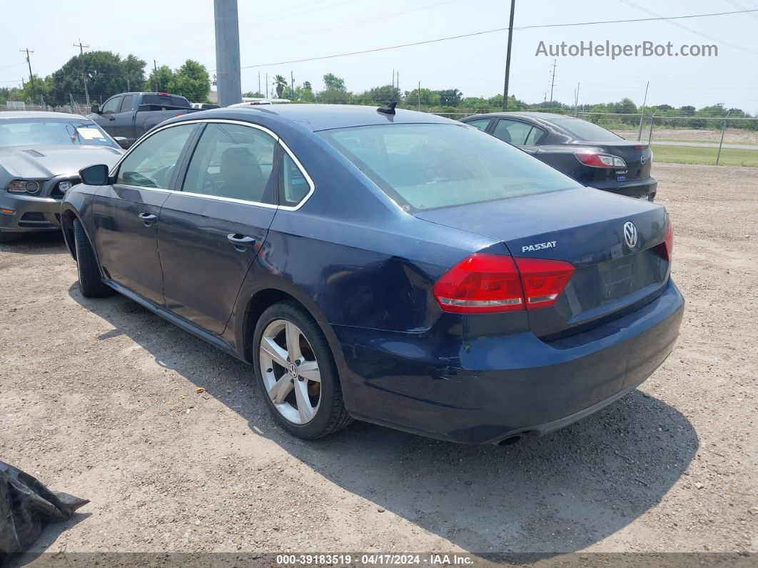 2013 Volkswagen Passat Se W/sunroof Синий vin: 1VWBH7A3XDC142103