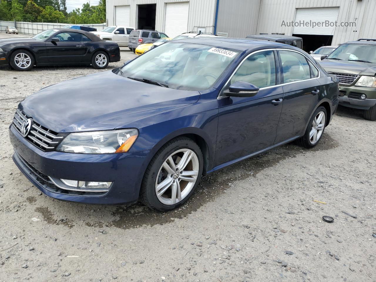 2012 Volkswagen Passat Se Синий vin: 1VWBM7A31CC100414