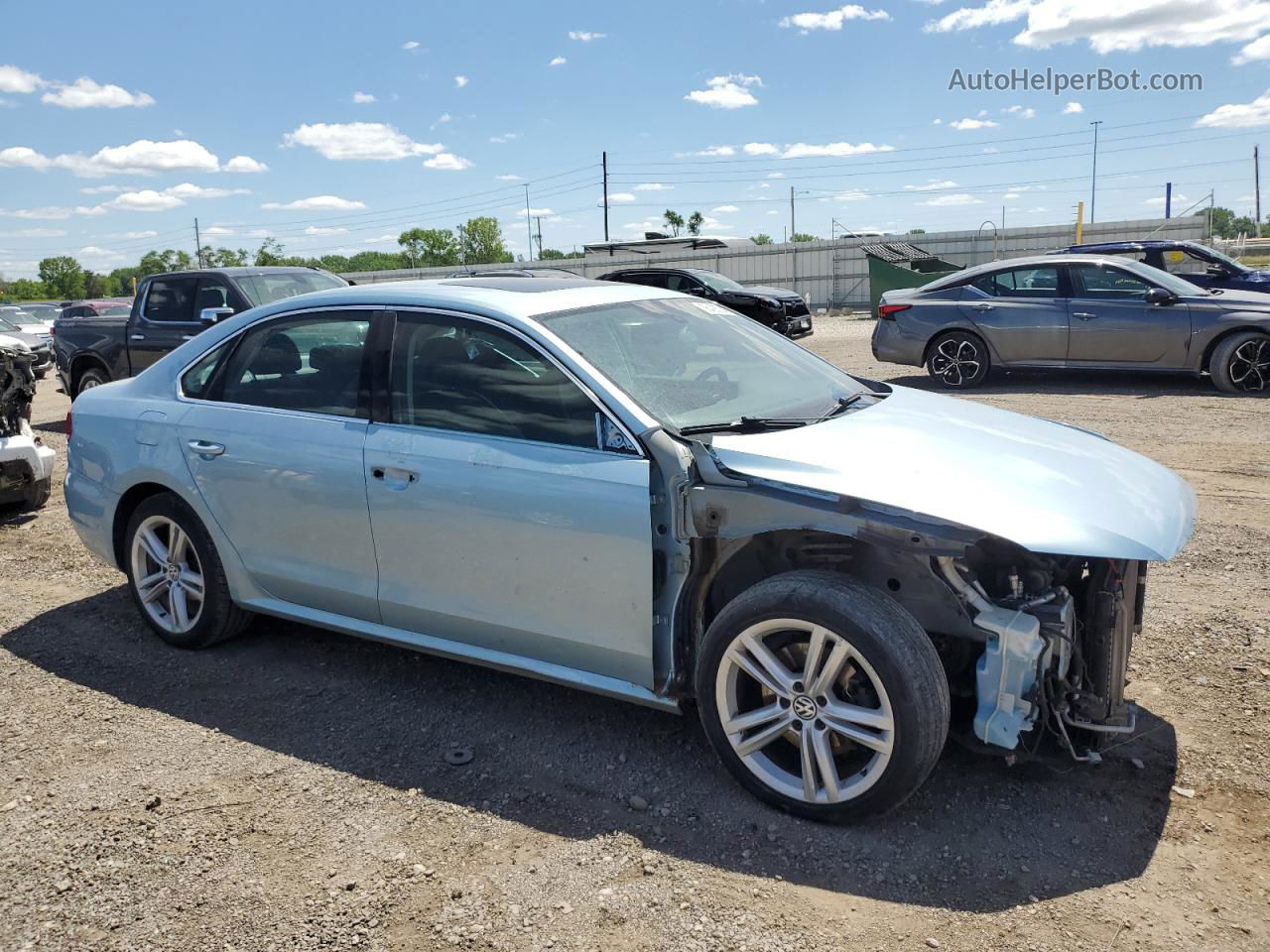 2012 Volkswagen Passat Se Blue vin: 1VWBM7A34CC001280