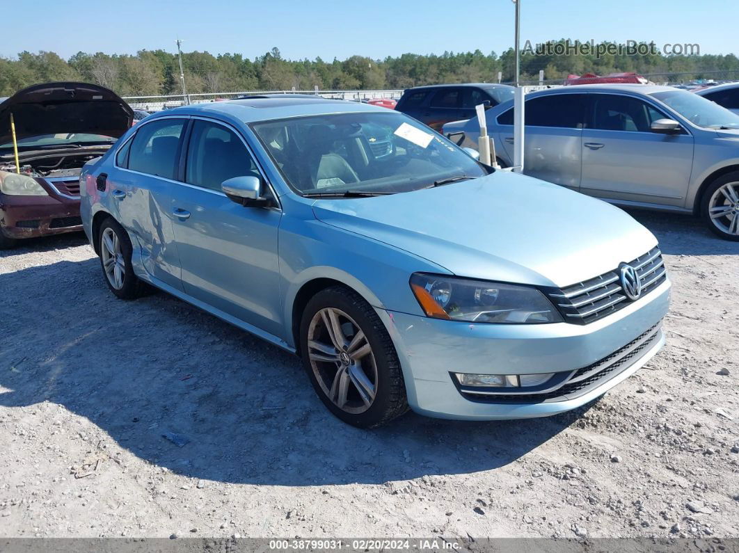 2012 Volkswagen Passat 3.6l V6 Se Light Blue vin: 1VWBM7A35CC031498