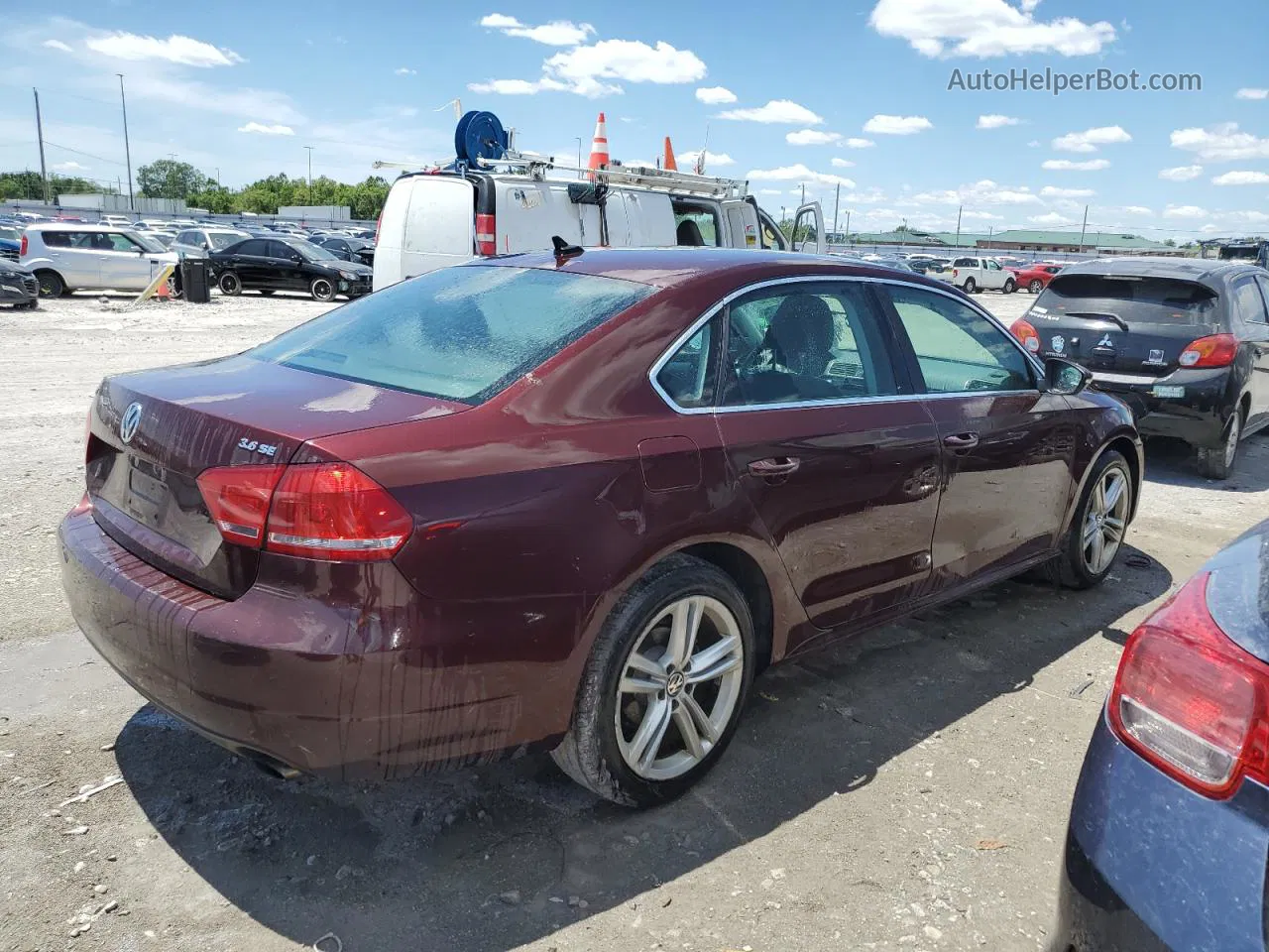 2012 Volkswagen Passat Se Purple vin: 1VWBM7A37CC054278