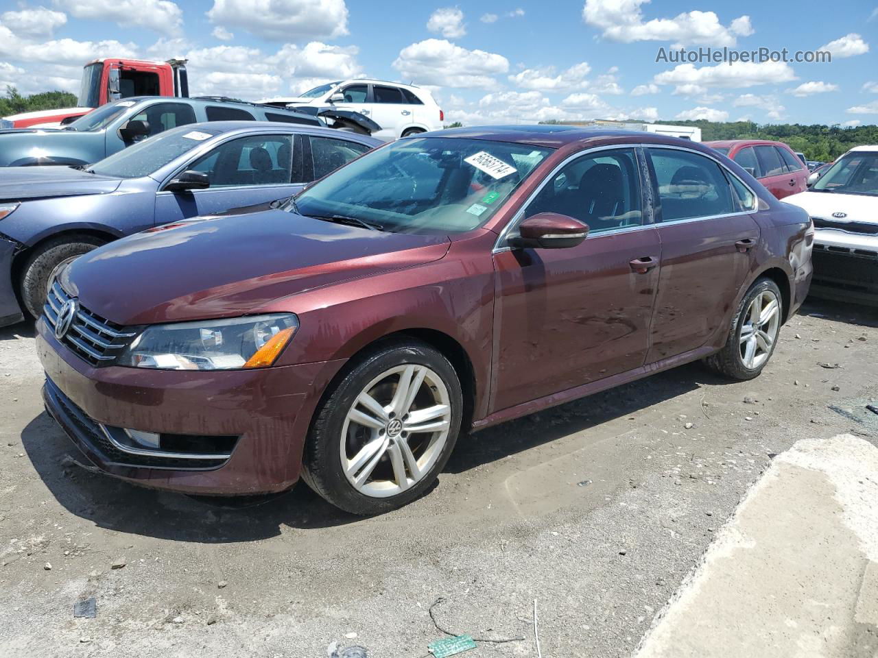 2012 Volkswagen Passat Se Purple vin: 1VWBM7A37CC054278