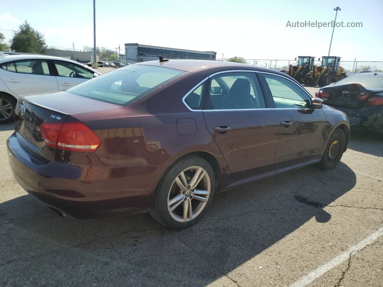 2013 Volkswagen Passat Se Burgundy vin: 1VWBM7A37DC120023