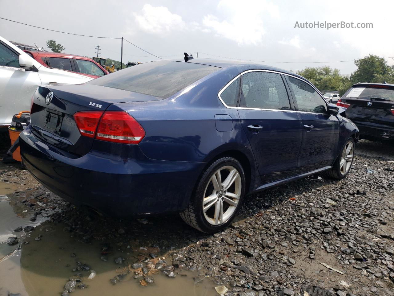 2013 Volkswagen Passat Se Blue vin: 1VWBM7A39DC027911