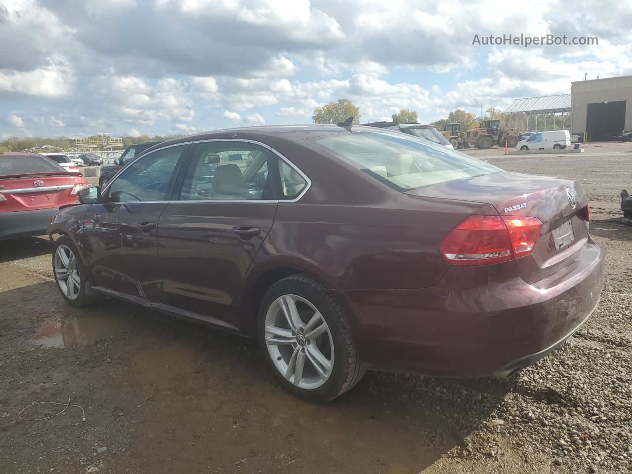 2013 Volkswagen Passat Se Maroon vin: 1VWBM7A39DC077143