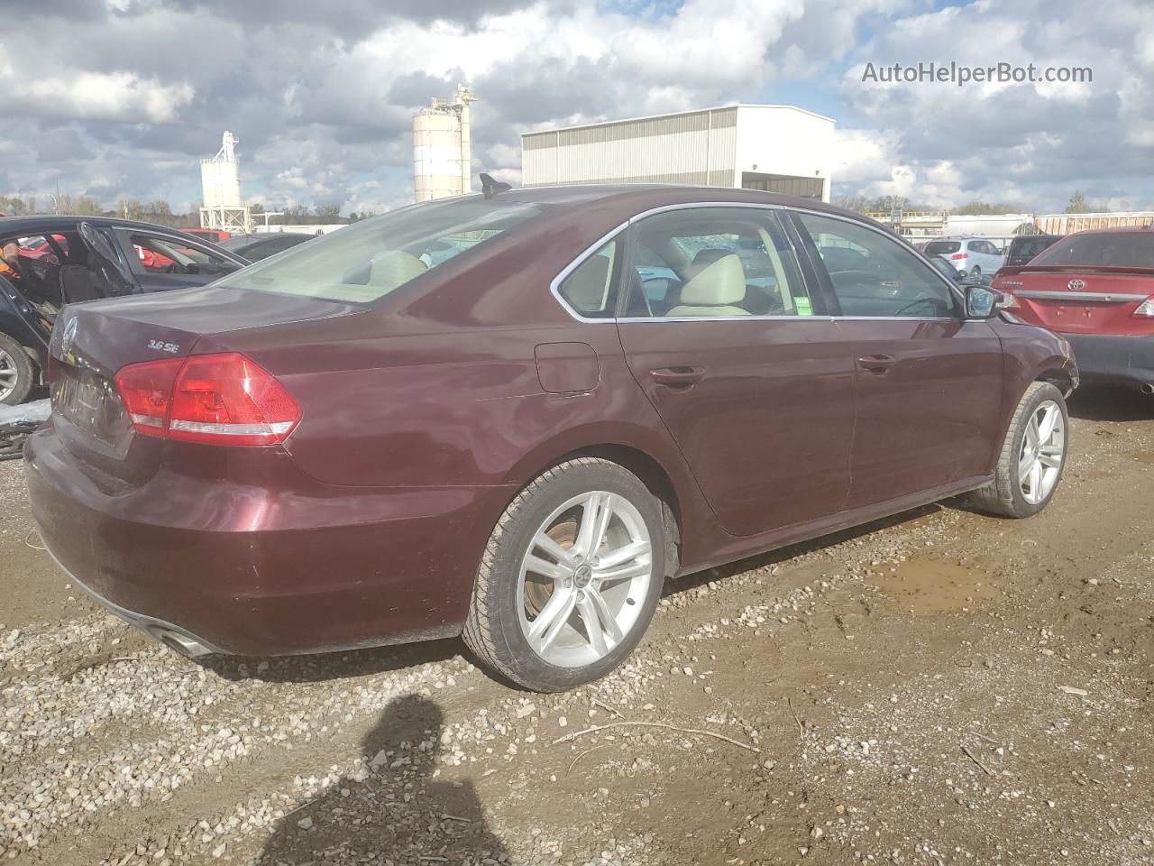 2013 Volkswagen Passat Se Maroon vin: 1VWBM7A39DC077143