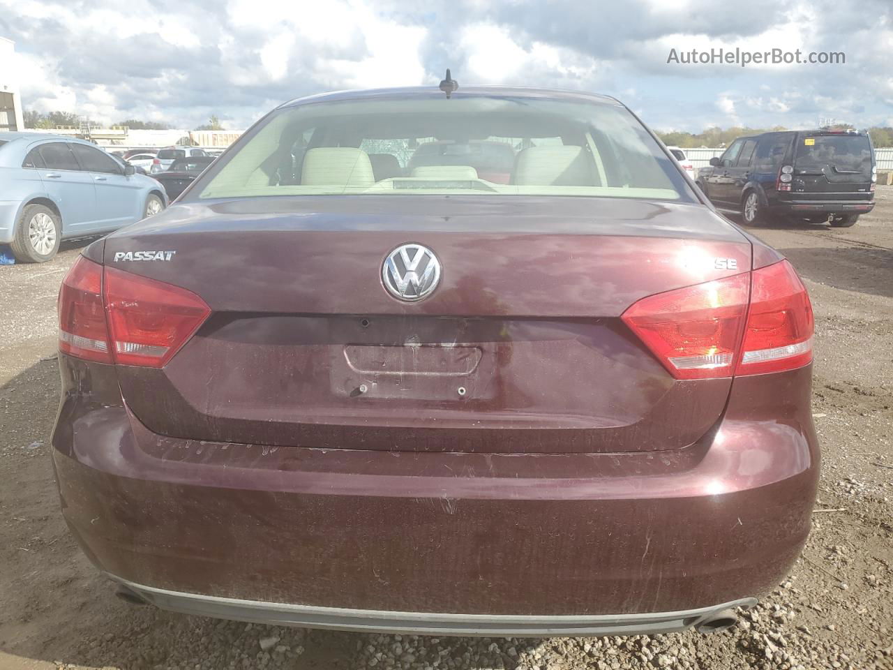 2013 Volkswagen Passat Se Maroon vin: 1VWBM7A39DC077143