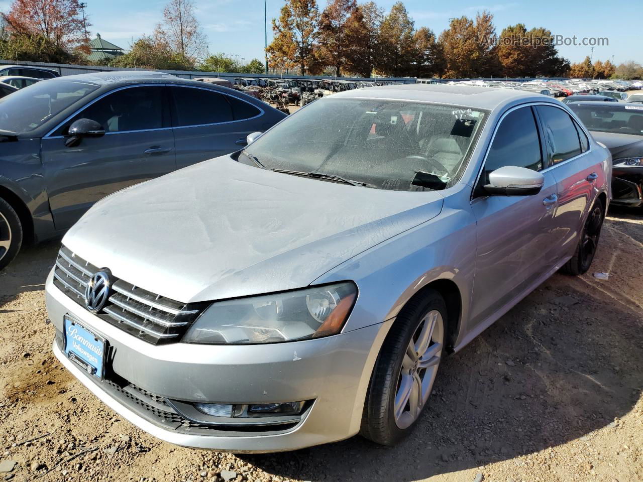 2013 Volkswagen Passat Se Silver vin: 1VWBM7A3XDC038173