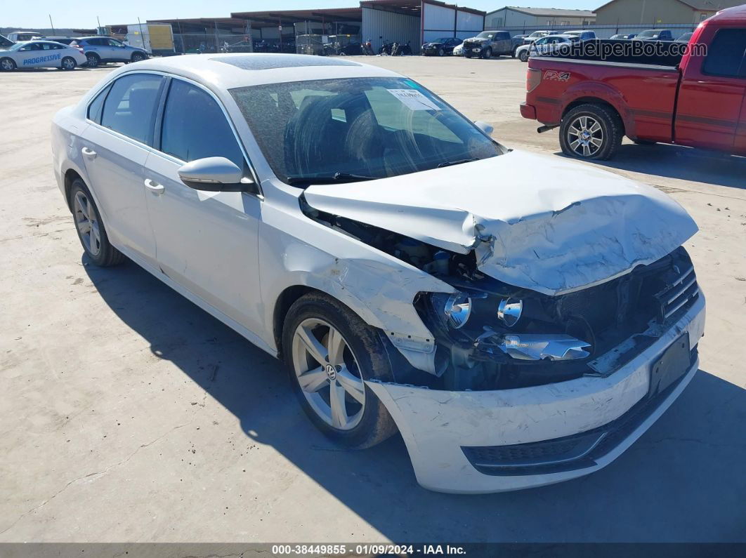 2012 Volkswagen Passat 2.0l Tdi Se White vin: 1VWBN7A30CC014055