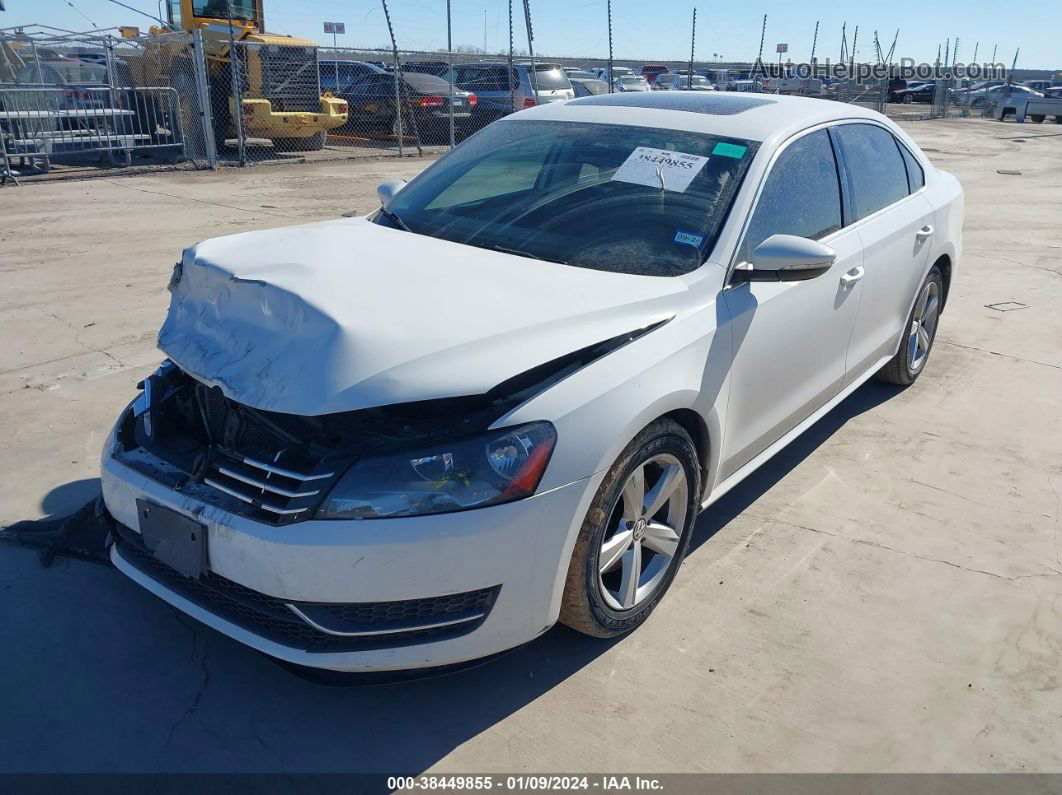 2012 Volkswagen Passat 2.0l Tdi Se White vin: 1VWBN7A30CC014055