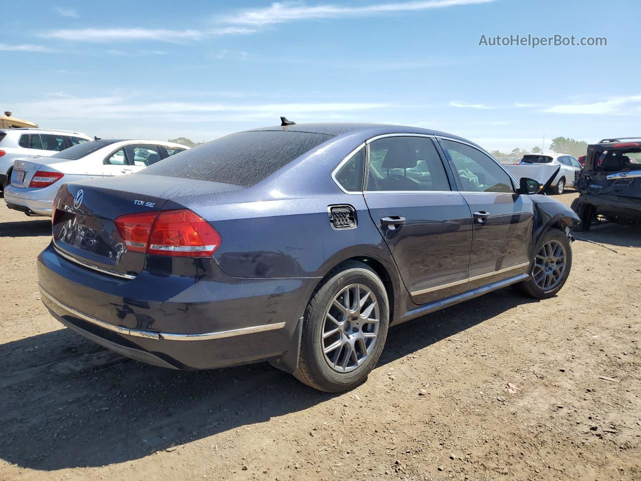 2012 Volkswagen Passat Se Синий vin: 1VWBN7A30CC033785