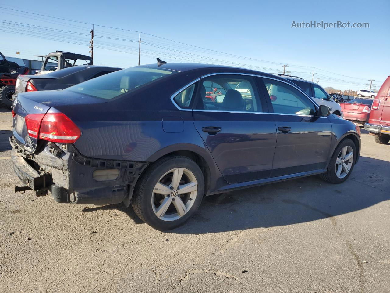 2012 Volkswagen Passat Se Blue vin: 1VWBN7A30CC063434