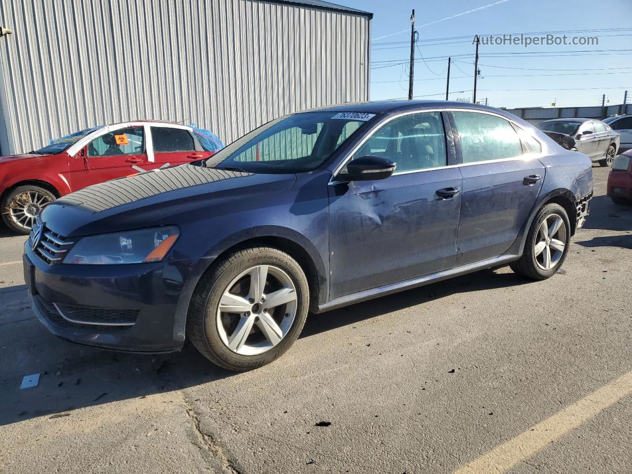 2012 Volkswagen Passat Se Blue vin: 1VWBN7A30CC063434