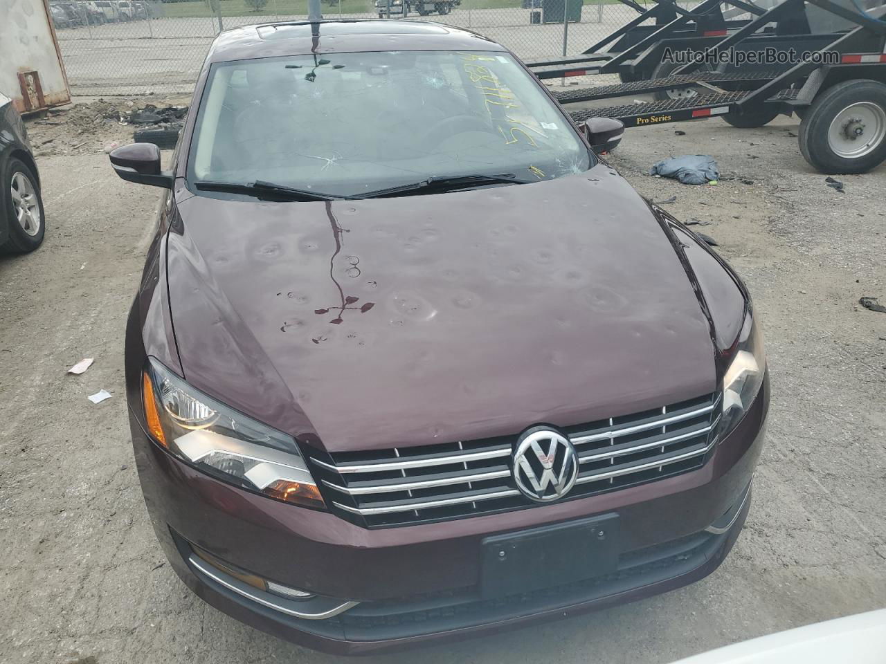 2013 Volkswagen Passat Se Maroon vin: 1VWBN7A30DC066223