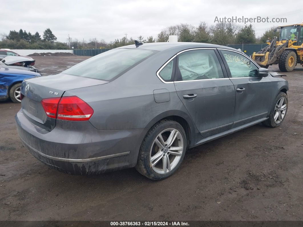 2013 Volkswagen Passat 2.0l Tdi Se Gray vin: 1VWBN7A30DC116389