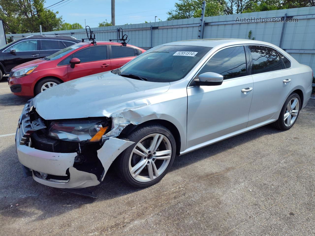 2014 Volkswagen Passat Se Silver vin: 1VWBN7A30EC073917