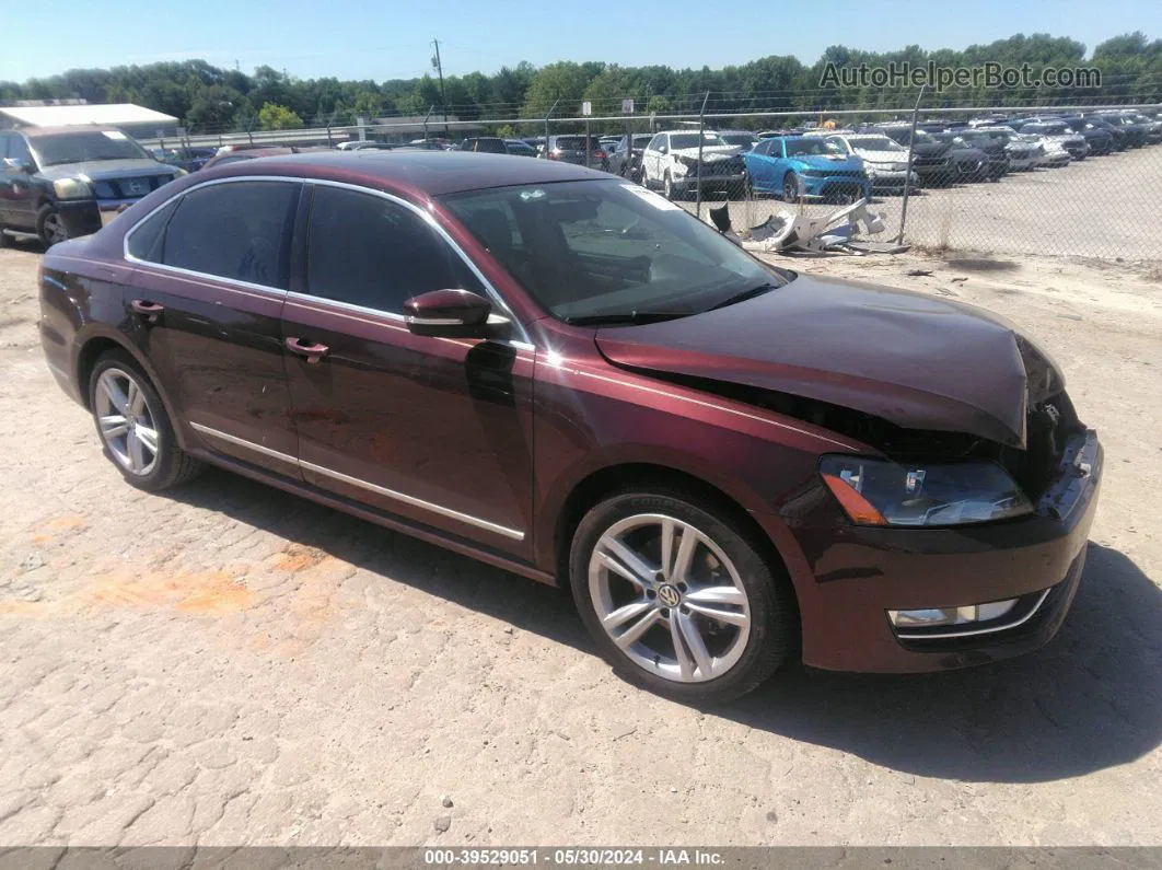 2013 Volkswagen Passat 2.0l Tdi Se Бордовый vin: 1VWBN7A31DC001235