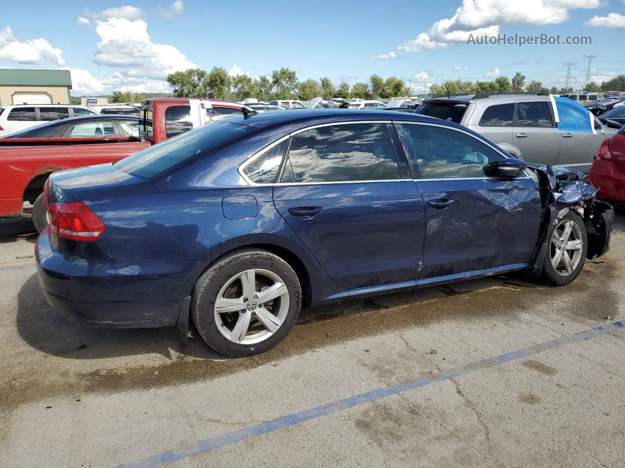 2013 Volkswagen Passat Se Синий vin: 1VWBN7A31DC035336