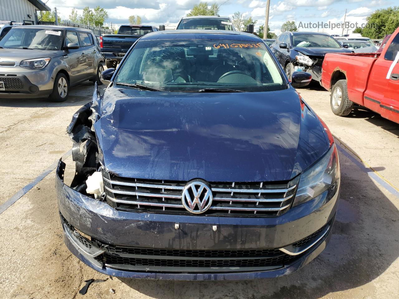 2013 Volkswagen Passat Se Blue vin: 1VWBN7A31DC035336