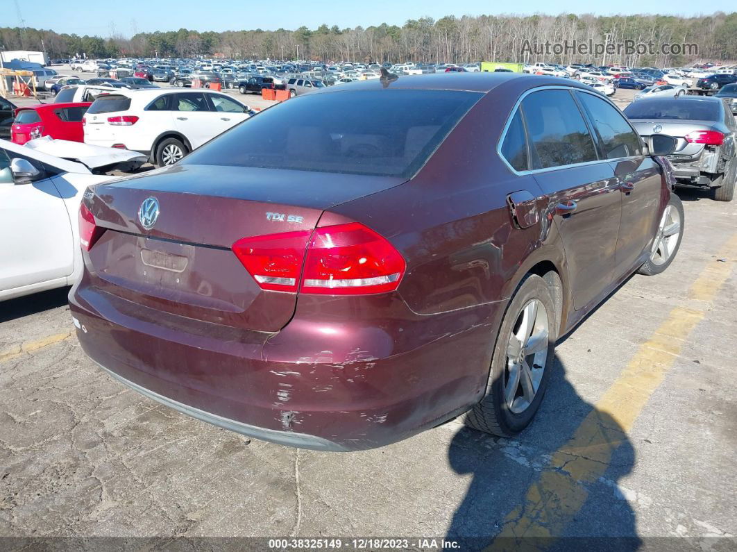 2013 Volkswagen Passat 2.0l Tdi Se Burgundy vin: 1VWBN7A31DC075030