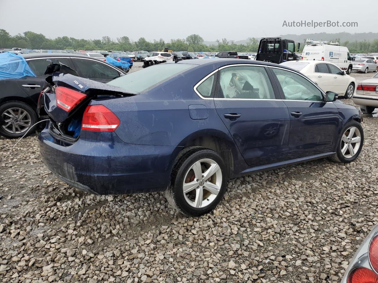 2013 Volkswagen Passat Se Синий vin: 1VWBN7A31DC129040