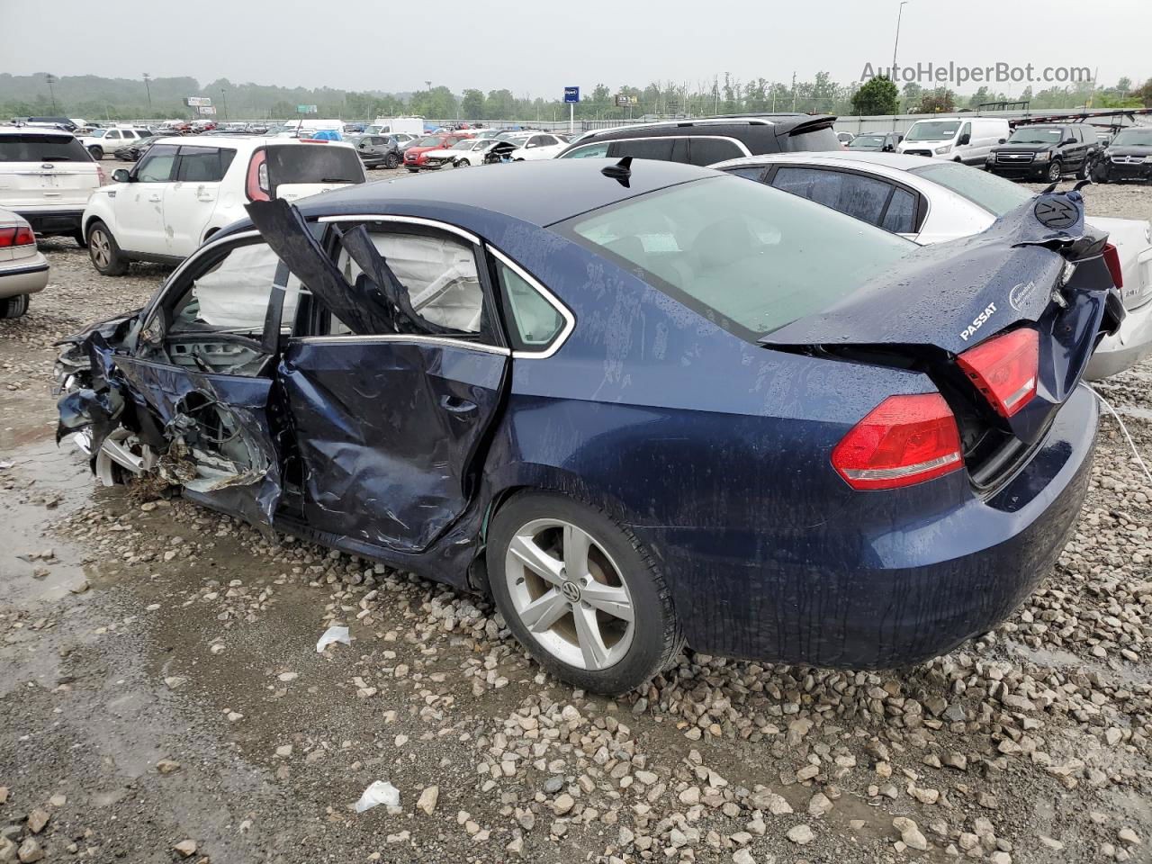 2013 Volkswagen Passat Se Синий vin: 1VWBN7A31DC129040