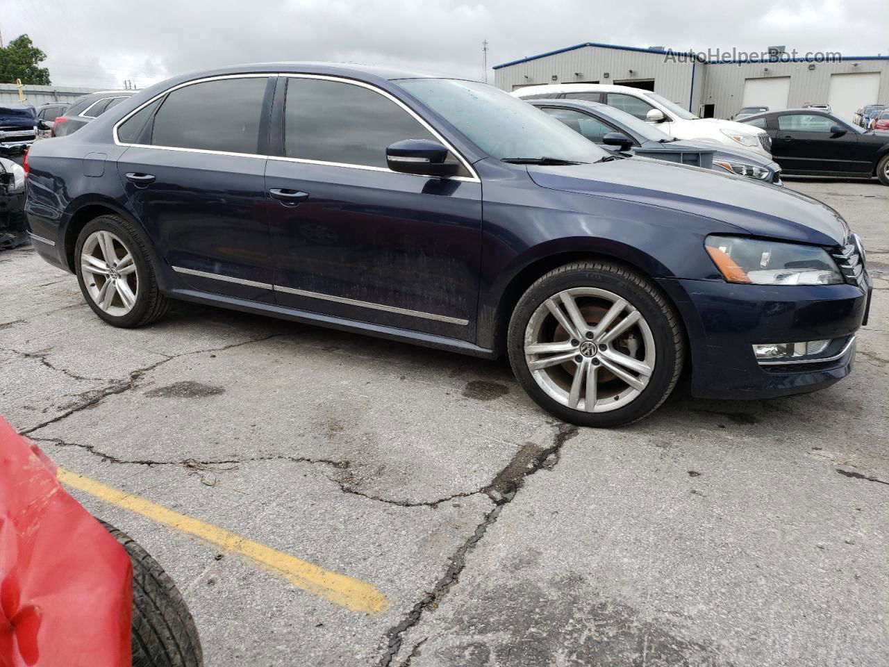 2014 Volkswagen Passat Se Синий vin: 1VWBN7A31EC053062