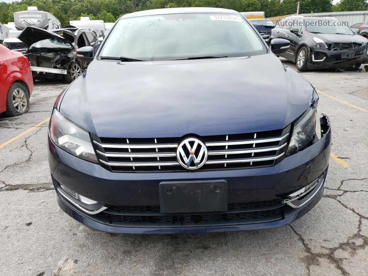 2014 Volkswagen Passat Se Синий vin: 1VWBN7A31EC053062