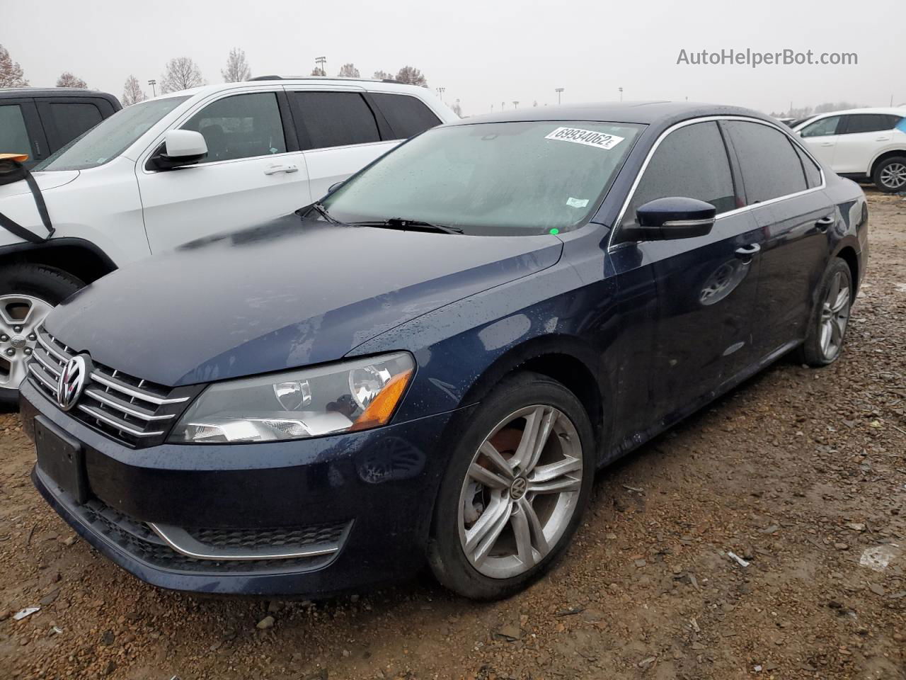 2014 Volkswagen Passat Se Синий vin: 1VWBN7A31EC077684