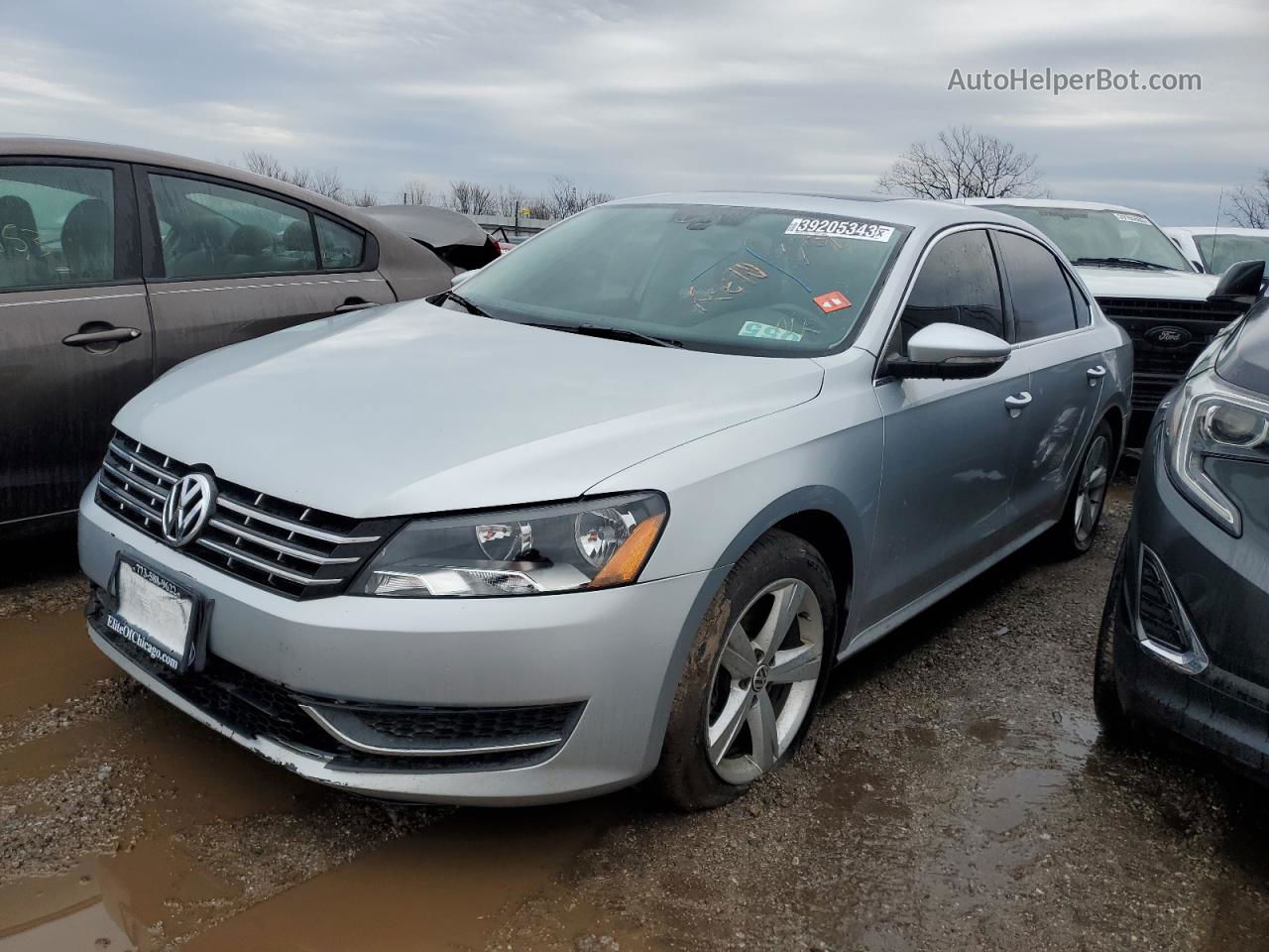 2012 Volkswagen Passat Se Silver vin: 1VWBN7A32CC025591