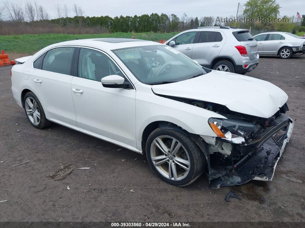 2014 Volkswagen Passat 2.0l Tdi Se White vin: 1VWBN7A32EC006512