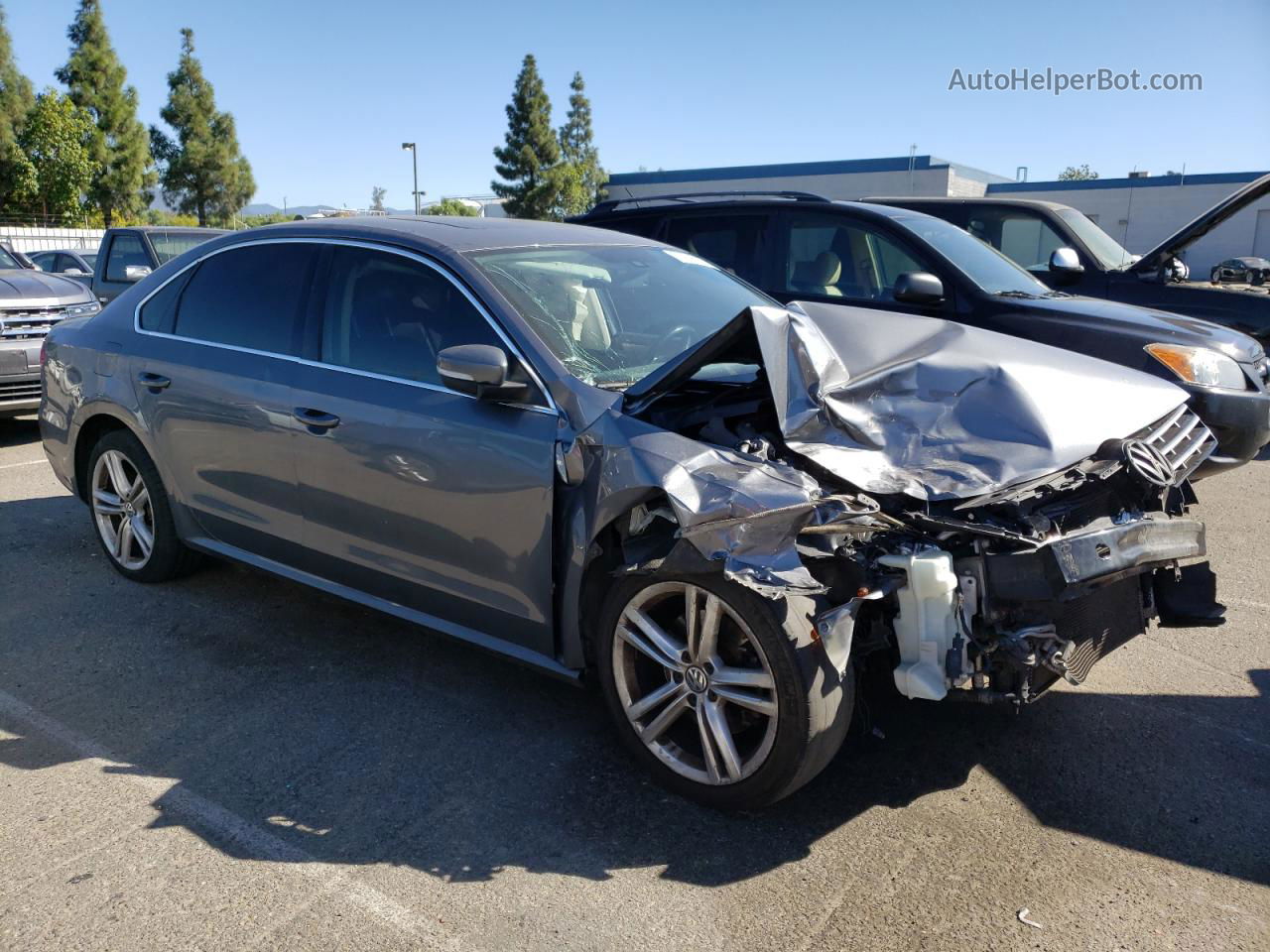 2014 Volkswagen Passat Se Gray vin: 1VWBN7A32EC094445