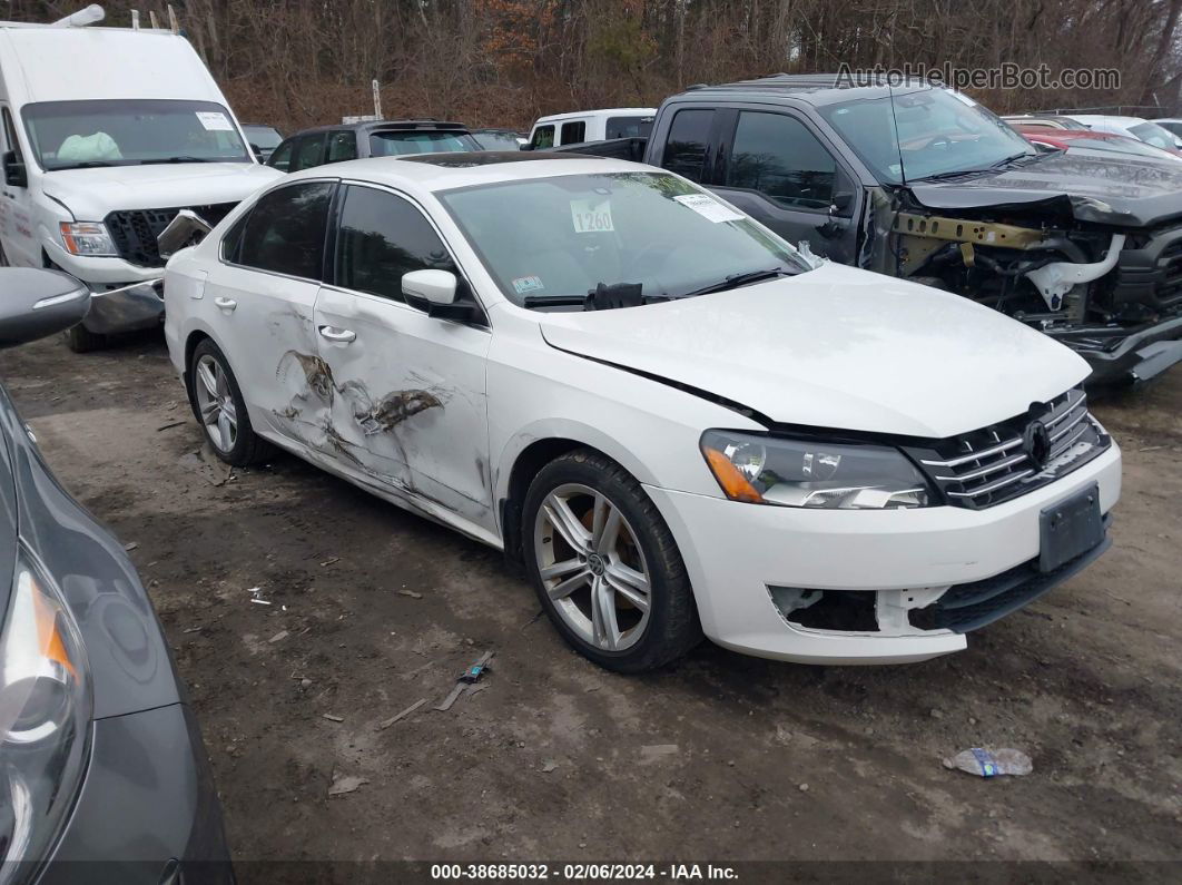 2014 Volkswagen Passat 2.0l Tdi Se White vin: 1VWBN7A32EC104424